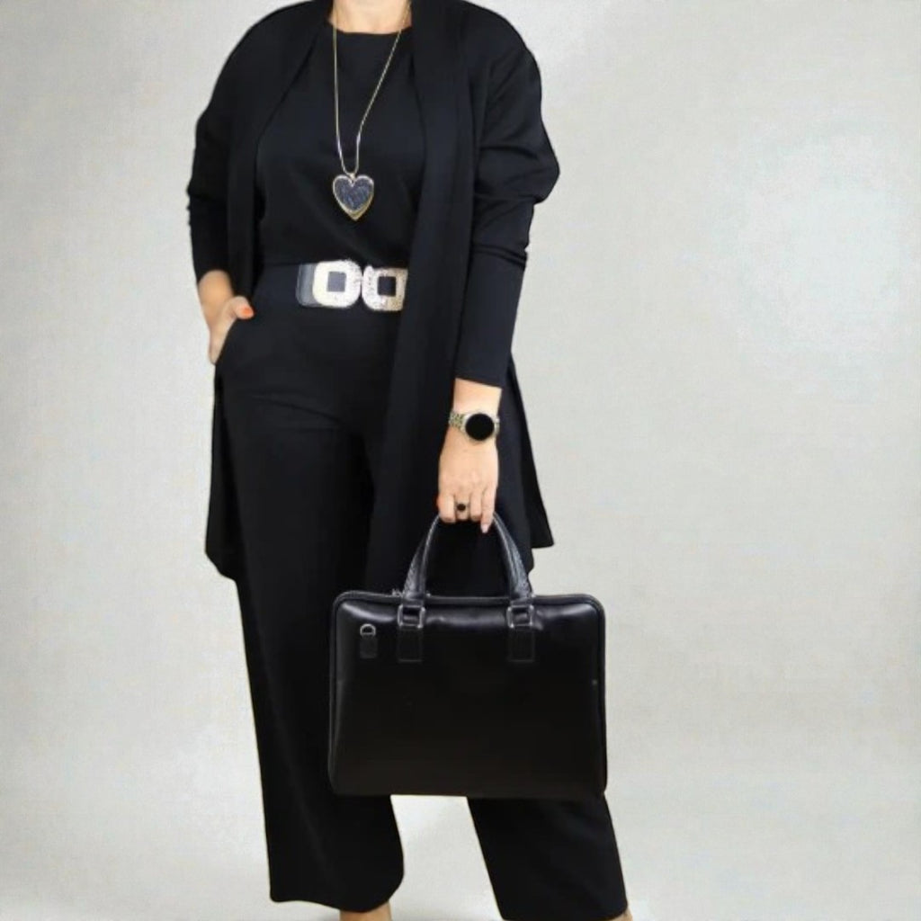 GABRIELA | ENSEMBLE 3 PIÈCES AVEC CARDIGAN LONG