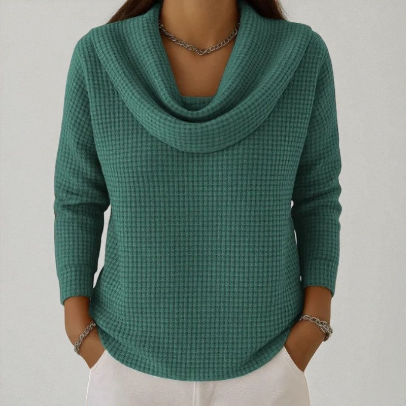 AVELYNE | PULL TEXTURÉ À COL CASCADE PREMIUM