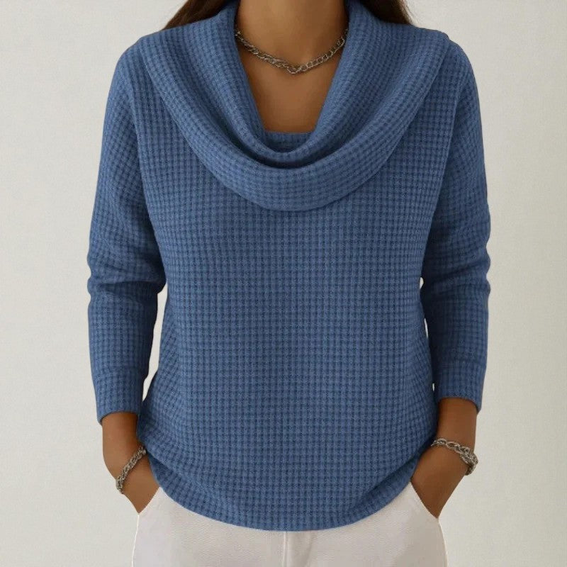 AVELYNE | PULL TEXTURÉ À COL CASCADE PREMIUM