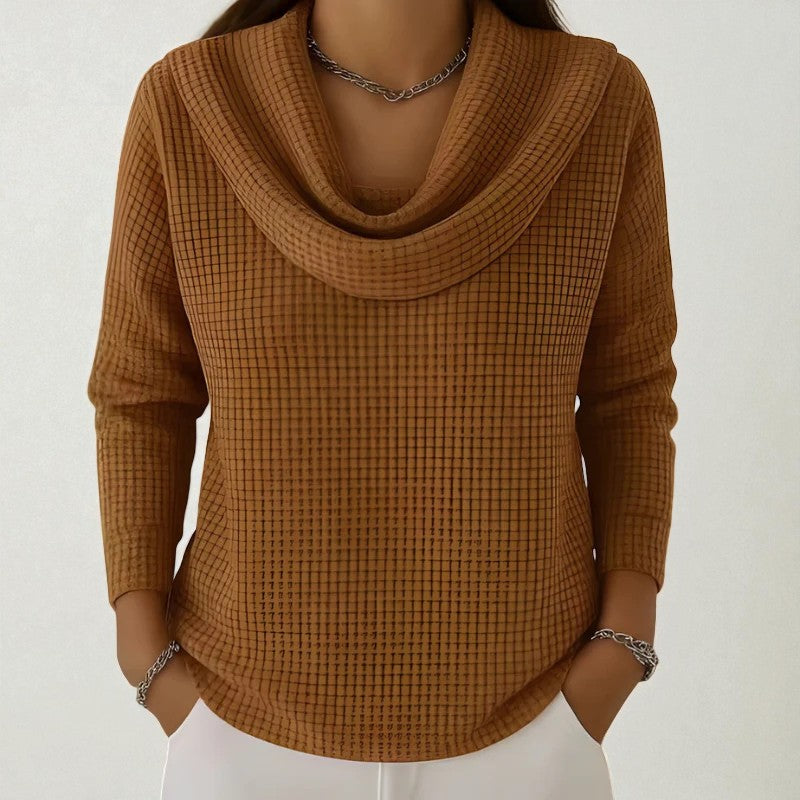 AVELYNE | PULL TEXTURÉ À COL CASCADE PREMIUM