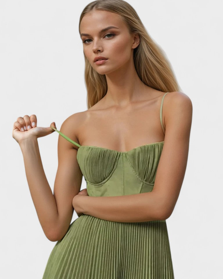 AVORA LYON | ROBE MIDI PLISSÉE ÉLÉGANTE