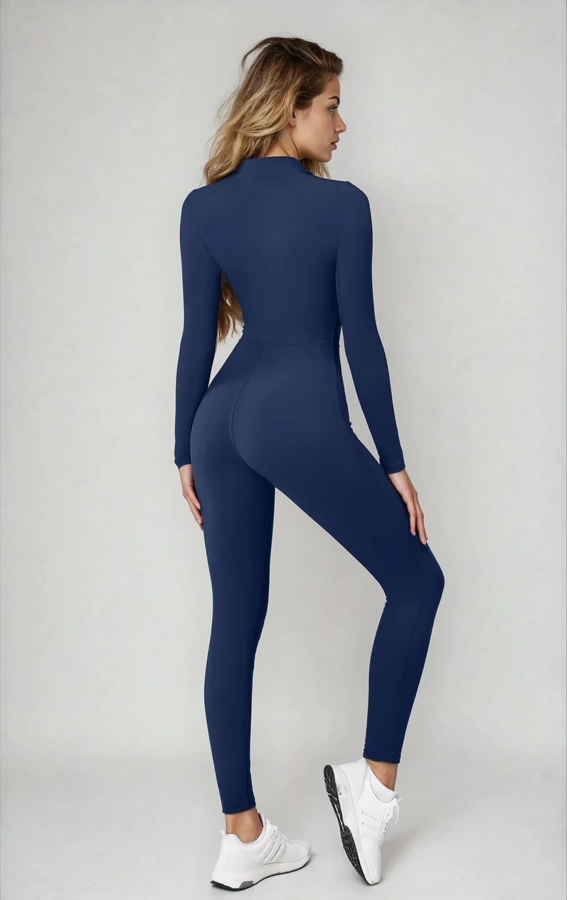 ALYA | COMBINAISON DE YOGA ZIPPÉE À MANCHES LONGUES