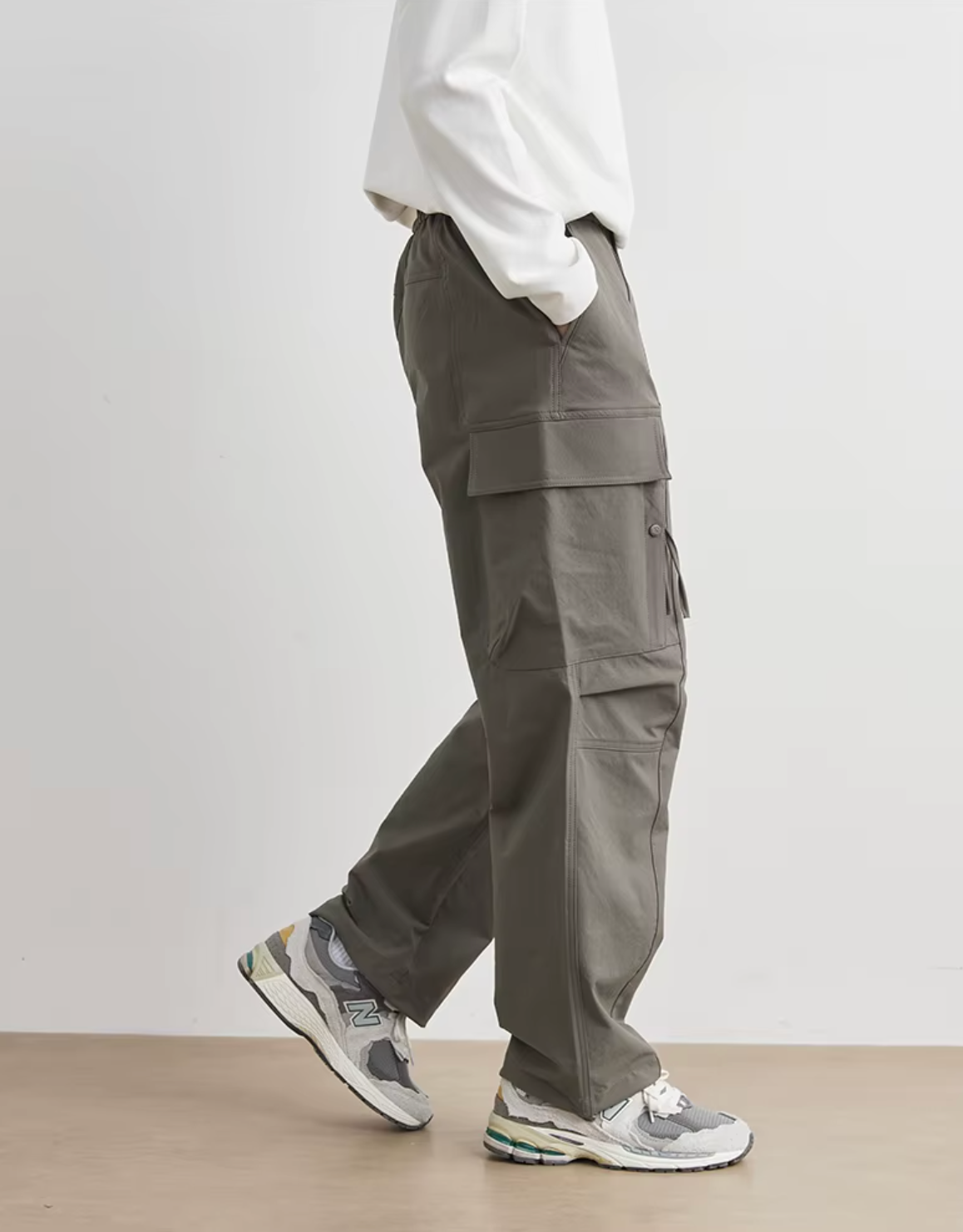 PANTALON DRAPEY RÉTRO À JAMBE LARGE