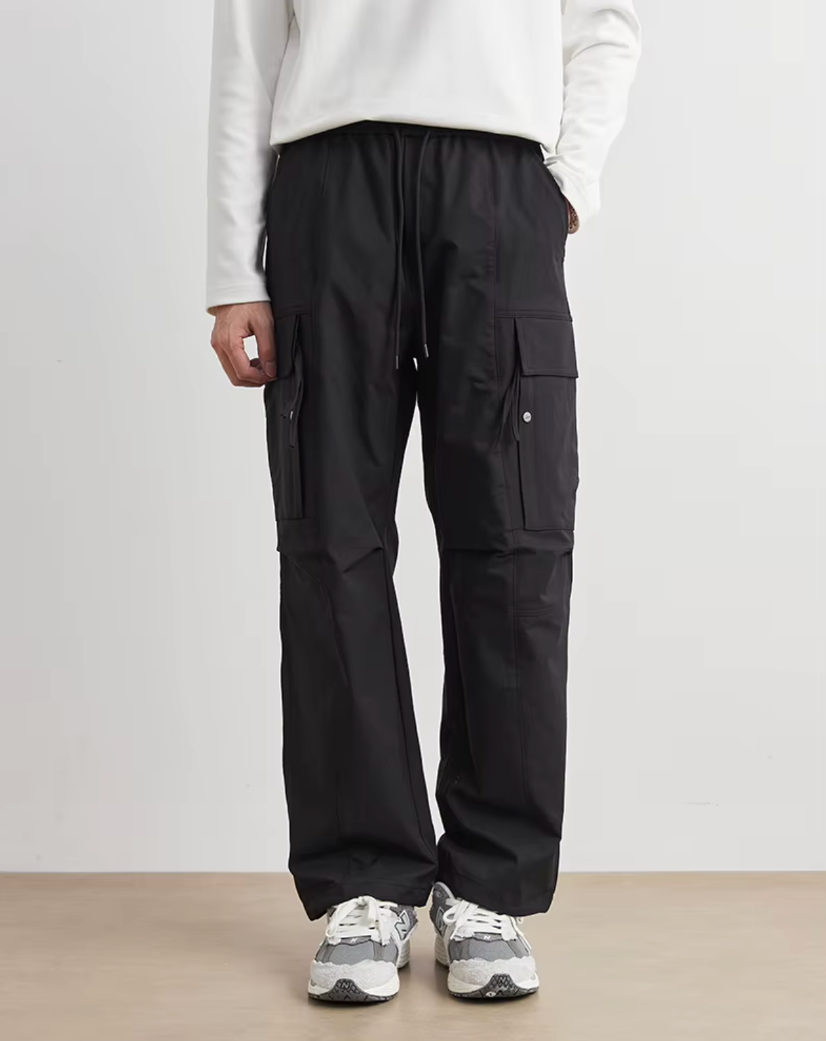 PANTALON DRAPEY RÉTRO À JAMBE LARGE