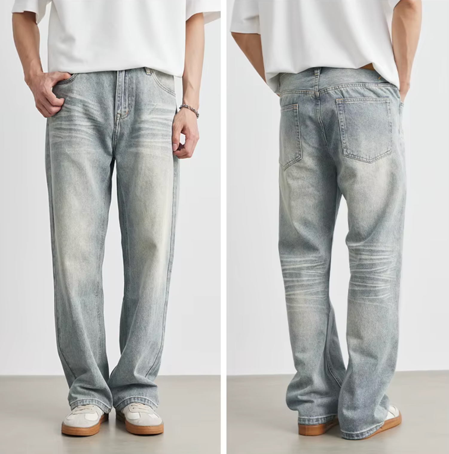 JEAN DROIT DÉLAVÉ CLAIR RÉTRO