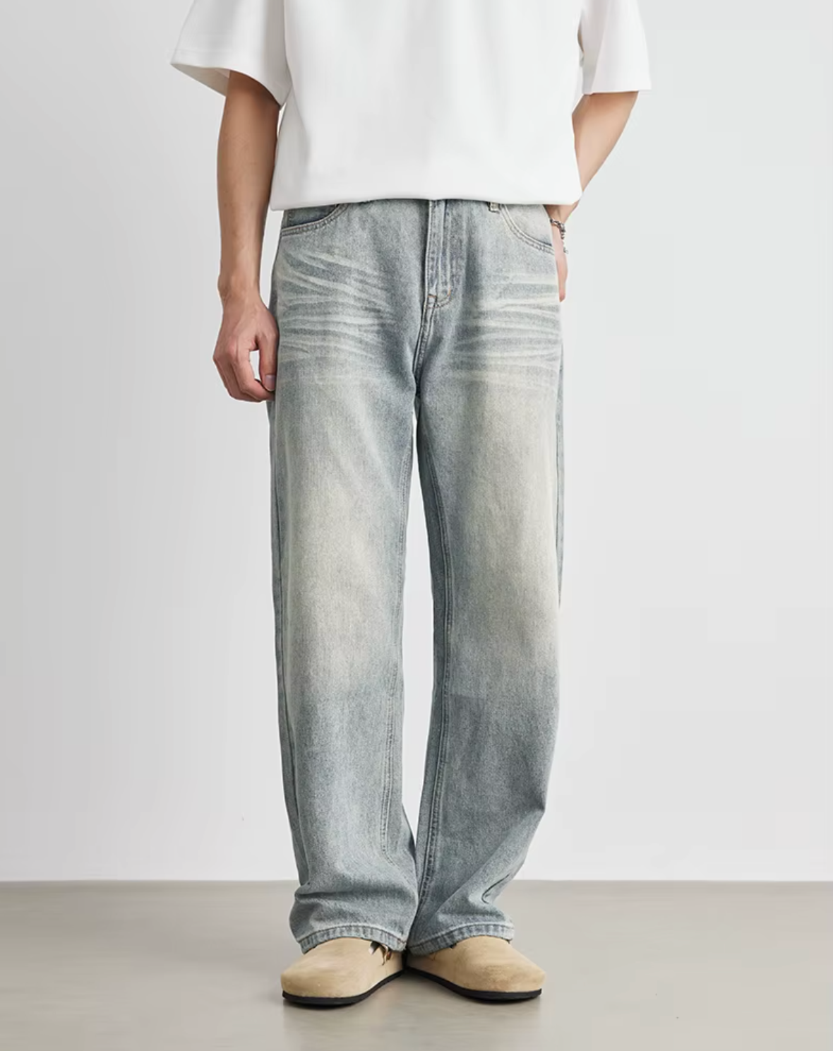 JEAN DROIT DÉLAVÉ CLAIR RÉTRO