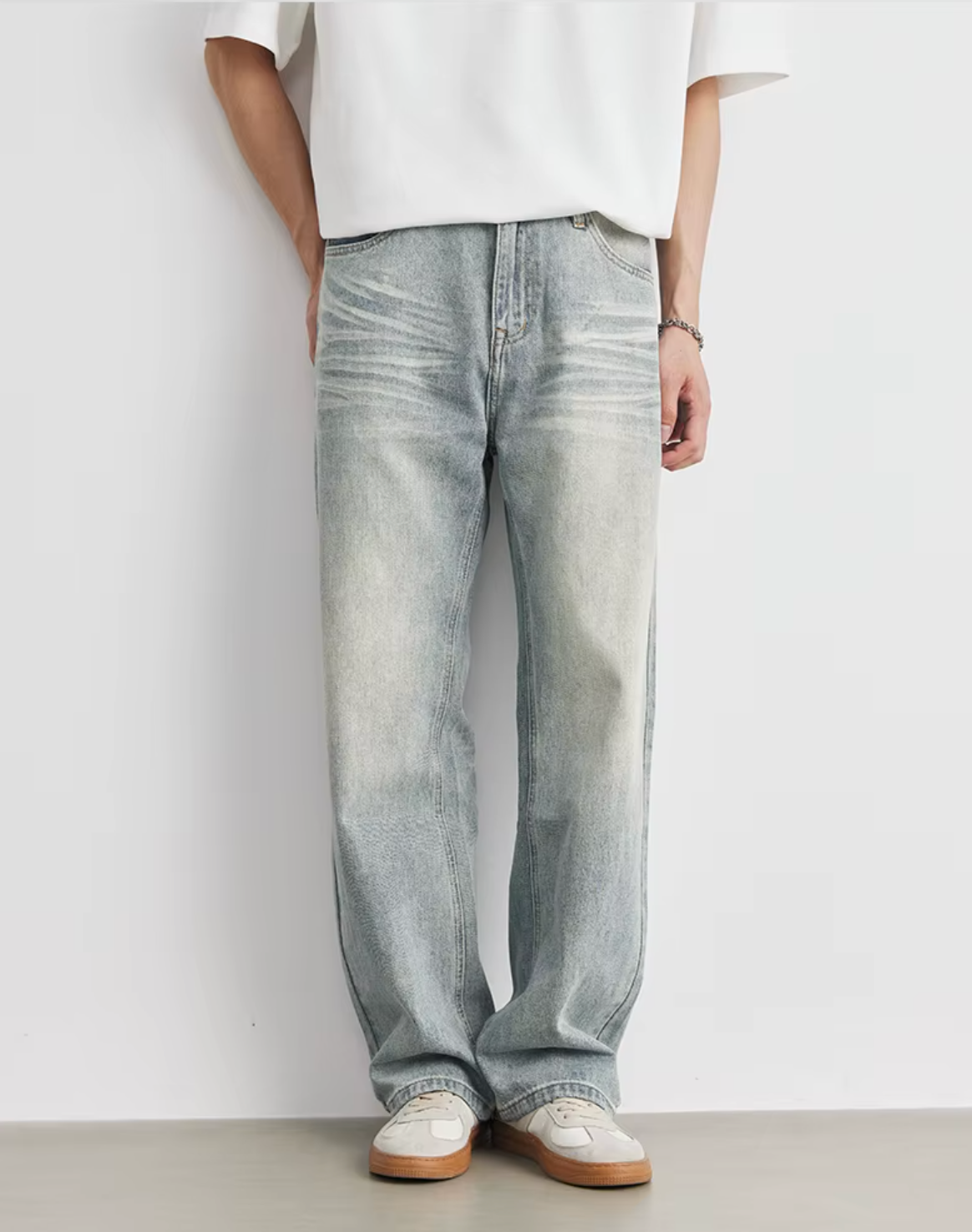 JEAN DROIT DÉLAVÉ CLAIR RÉTRO