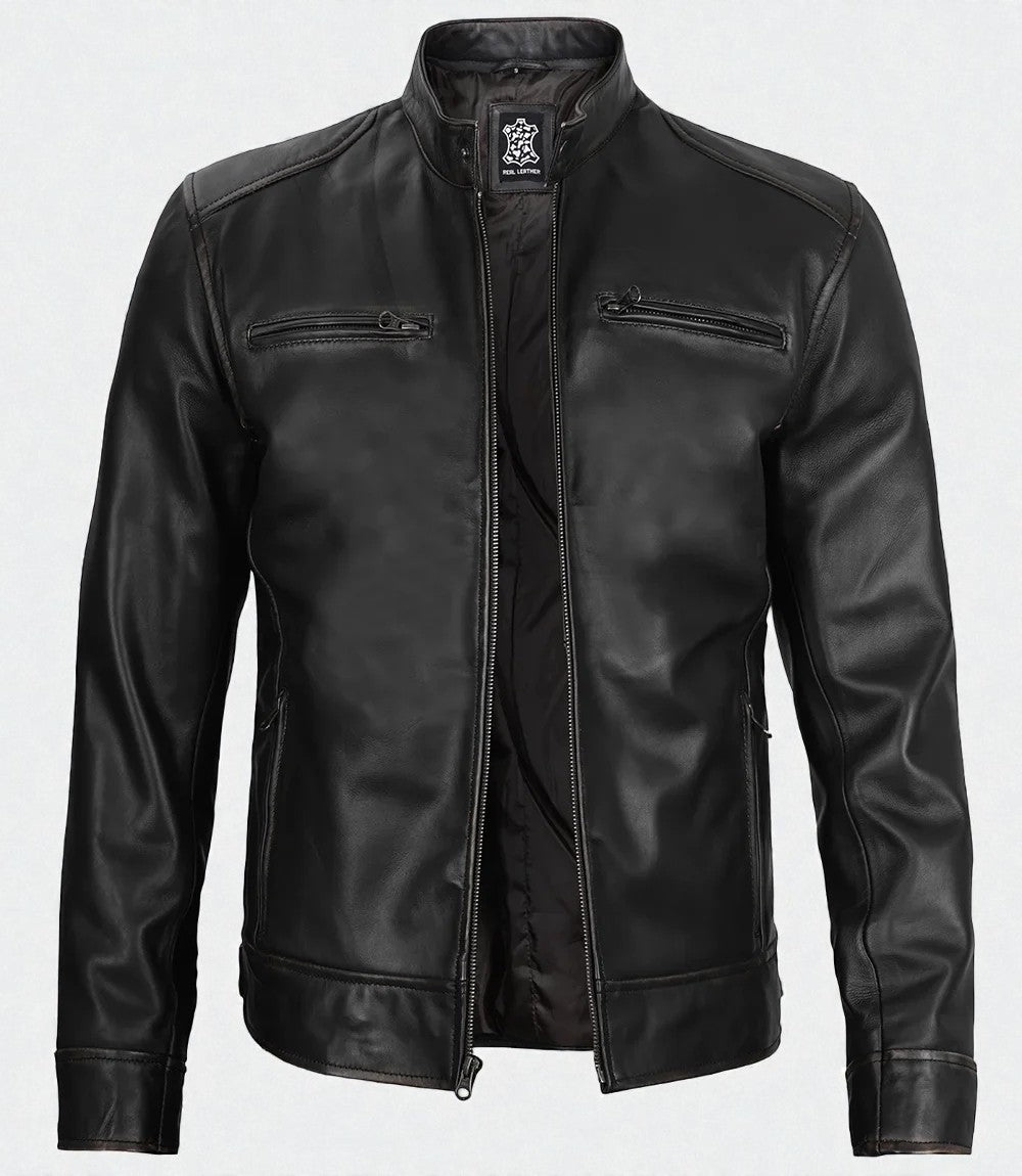 DODGE | GIACCA IN PELLE CAFÉ RACER