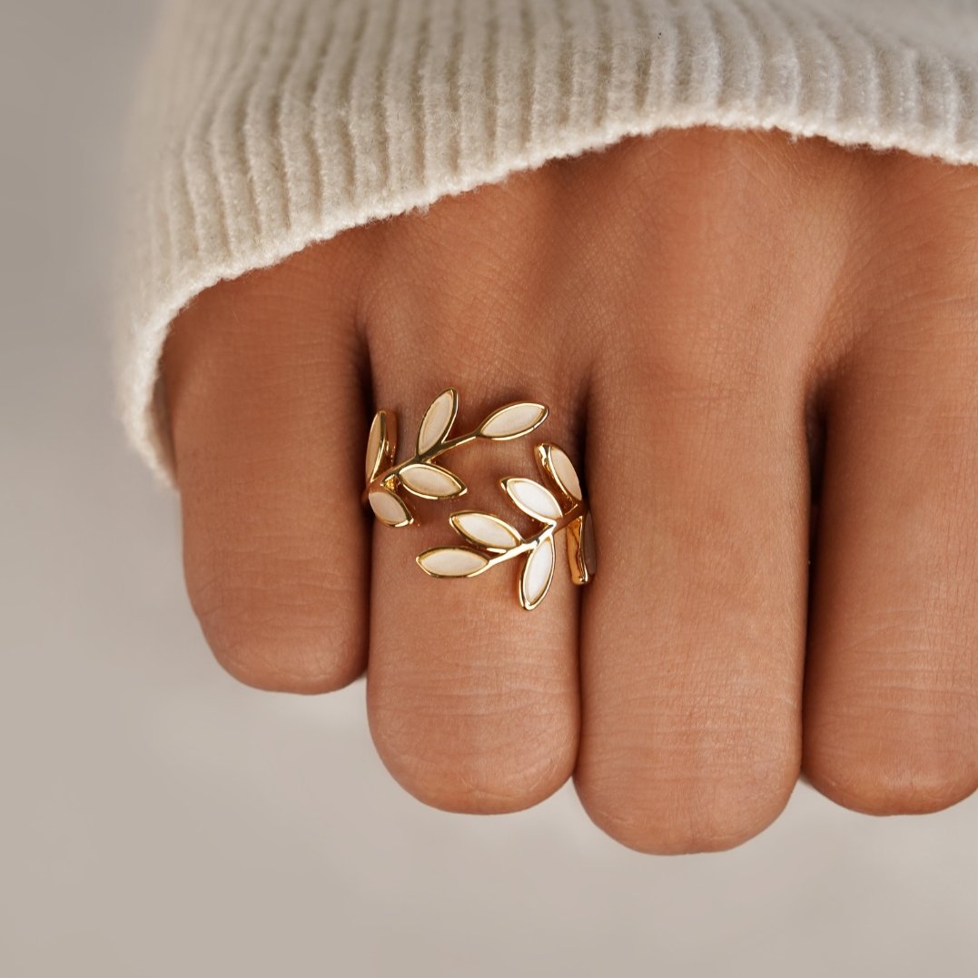 BAGUE FEUILLE D'OR | ÉLÉNA – PÉTALE D’OR