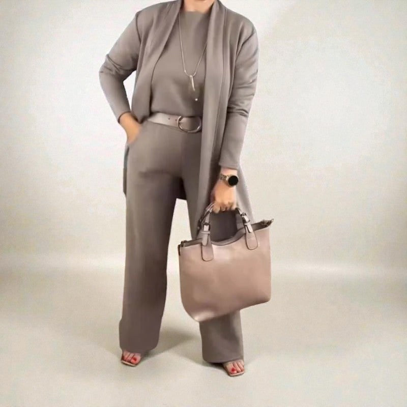 GABRIELA | ENSEMBLE 3 PIÈCES AVEC CARDIGAN LONG