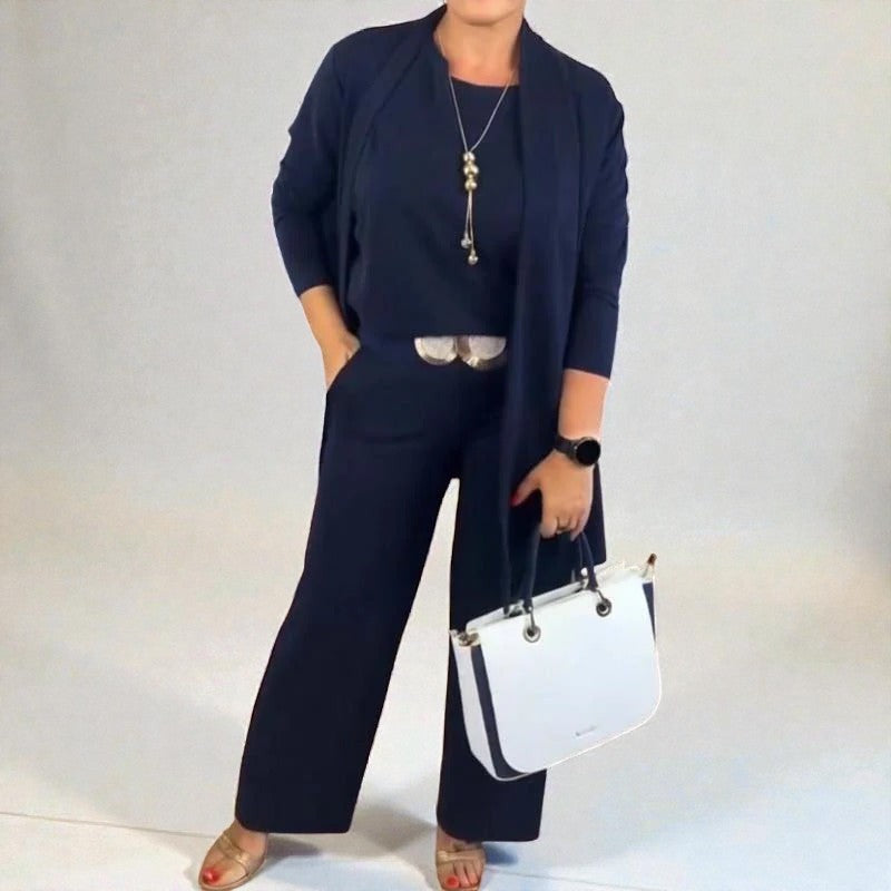 GABRIELA | ENSEMBLE 3 PIÈCES AVEC CARDIGAN LONG