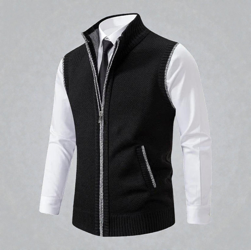 THE LEVAN KNIT VEST | GILET EN MAILLE ZIPPÉ INTÉGRALE