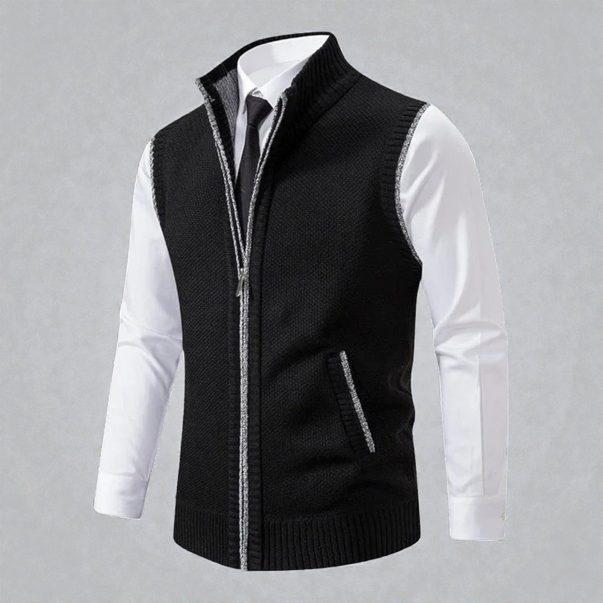 THE LEVAN KNIT VEST | GILET EN MAILLE ZIPPÉ INTÉGRALE