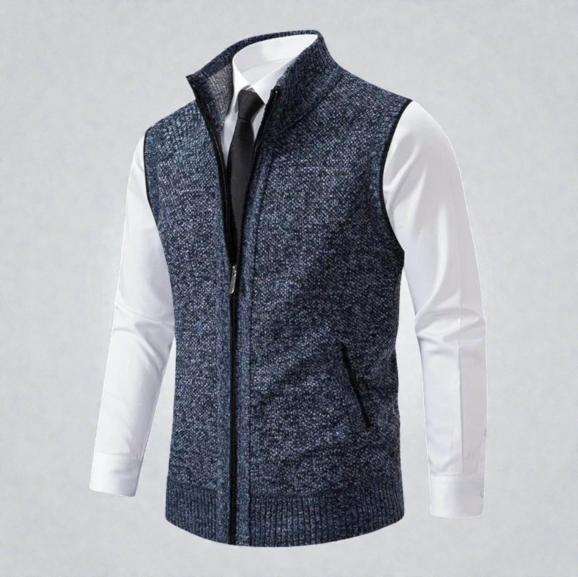 THE LEVAN KNIT VEST | GILET EN MAILLE ZIPPÉ INTÉGRALE