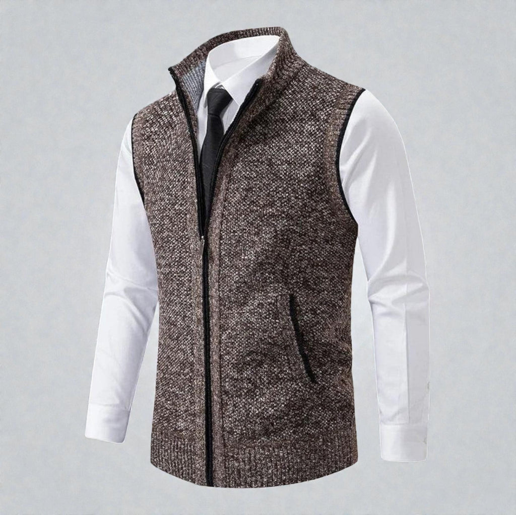 THE LEVAN KNIT VEST | GILET EN MAILLE ZIPPÉ INTÉGRALE